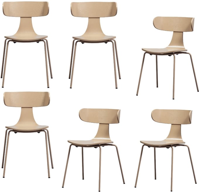 WOOOD Form Eetkamerstoelen - Hout/Metaal - Zand - Set van 6