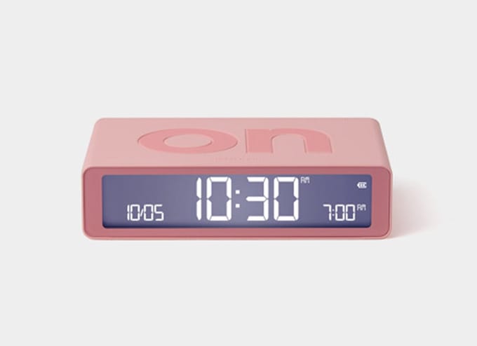Lexon Flip Classic ON OFF omkeerbare oplaadbare Wekker - Roze
