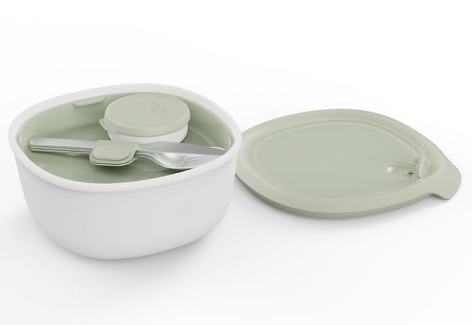 LEO Lunchbox met bestekset Sage - Groen -