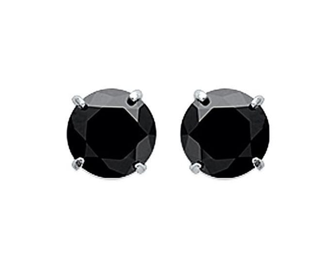 Amanto Oorbellen Dunia - 925 Zilver Gerhodineerd - Zwart - ∅6mm