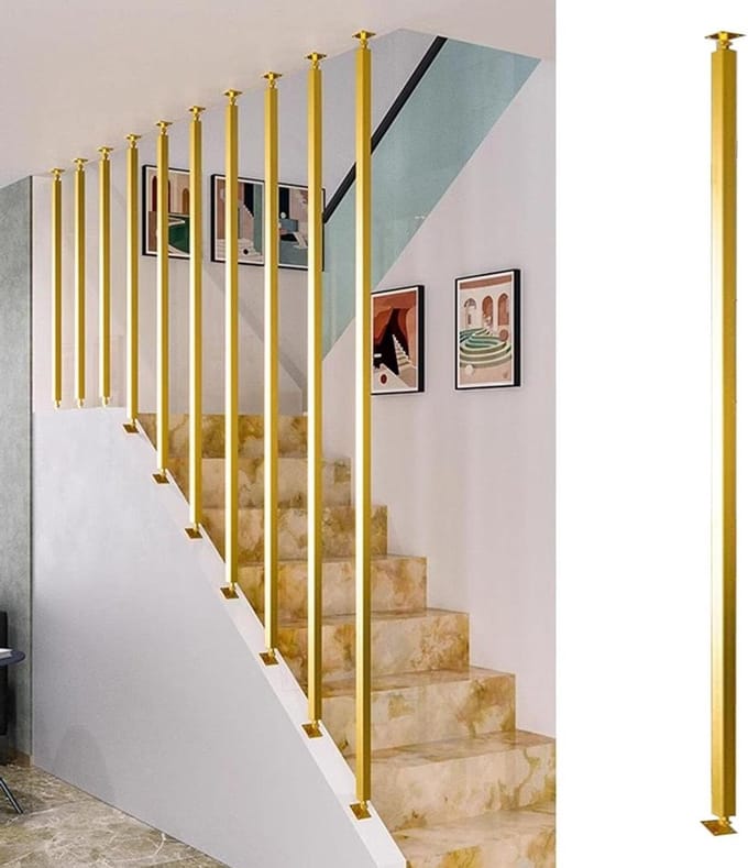 Verstelbare Baluster - Metalen Kolom - Trap Beveiligen - Instelbare Hoek - 136 cm - Goud