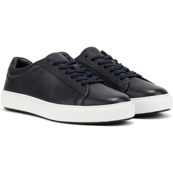 Ben Sherman Ace Cupsole Heren Blauwe Sneakers Van Leer