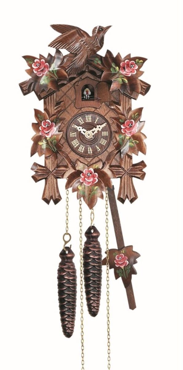 Engstler - 522/9_Q - Koekoeksklok - Kwarts - Notenhout - 22 cm