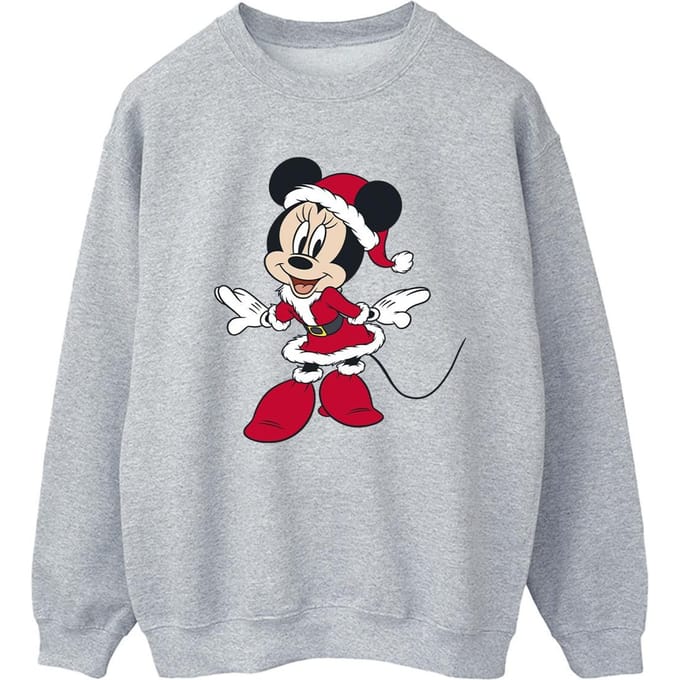 Disney Dames/Dames Minnie Mouse Kerst Sweatshirt (Sportgrijs)