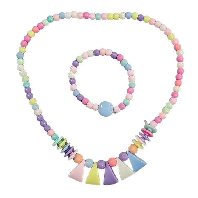 Fako Bijoux® - Kinderketting en Armband - Plastic - Driehoekjes