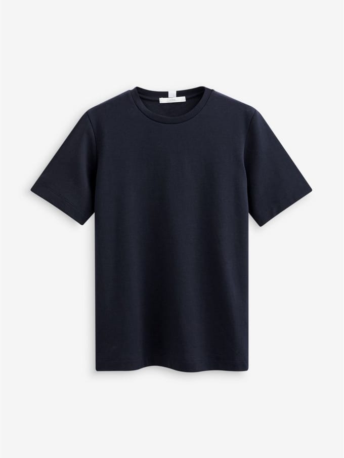 Next - Dames - Dik T-shirt met ronde hals en korte mouwen - Blauw