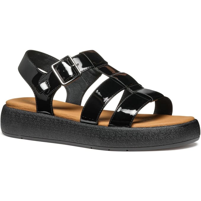 Geox D CAMALEI Synthetische Polyurethaan Dames Zwarte Sandalen