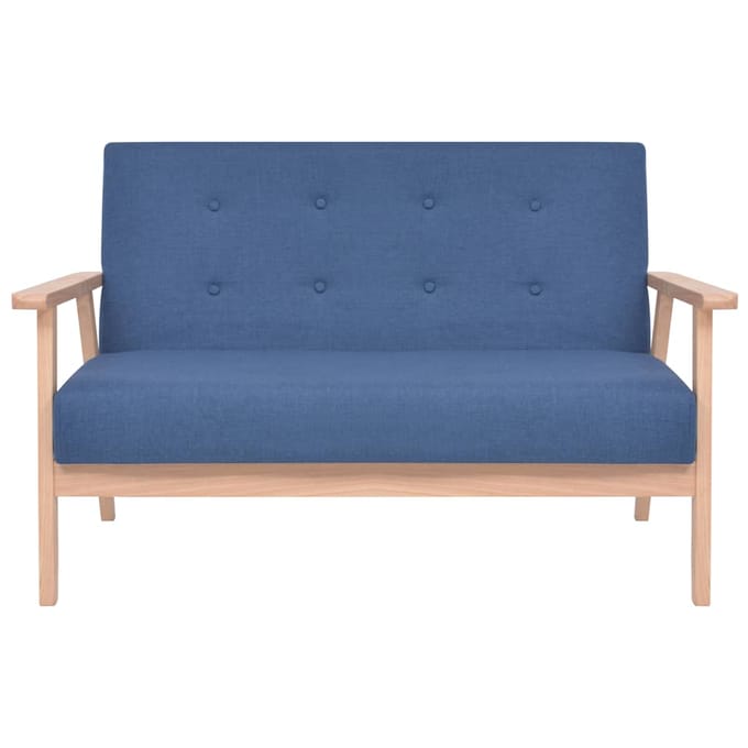 vidaXL - Bankstel - stof - blauw - 2-delig
