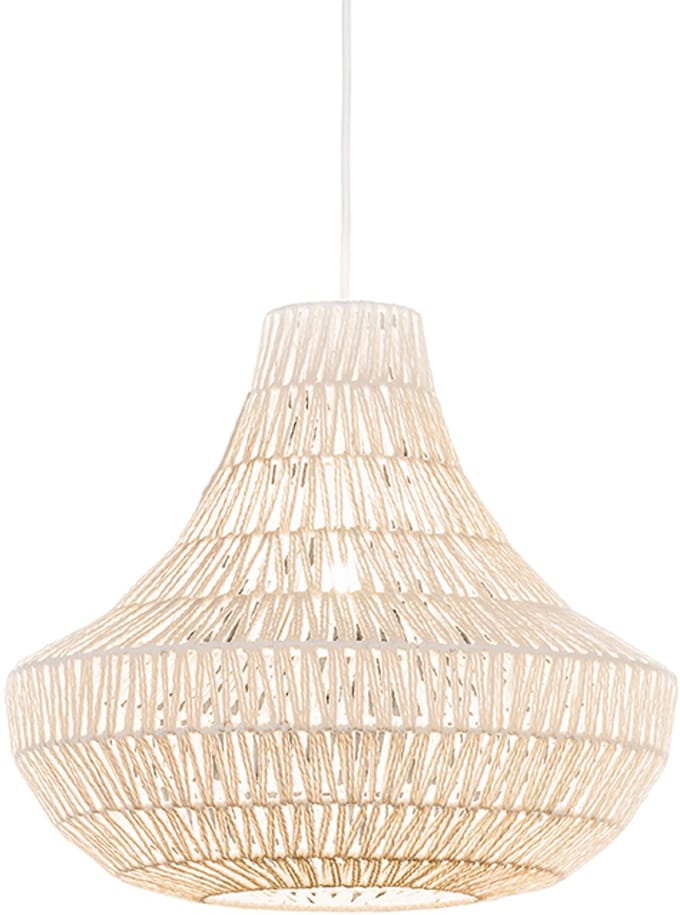 QAZQA Lina Cono 50 - Grote hanglamp - 1 Lichts - Ø48,5 cm - wit