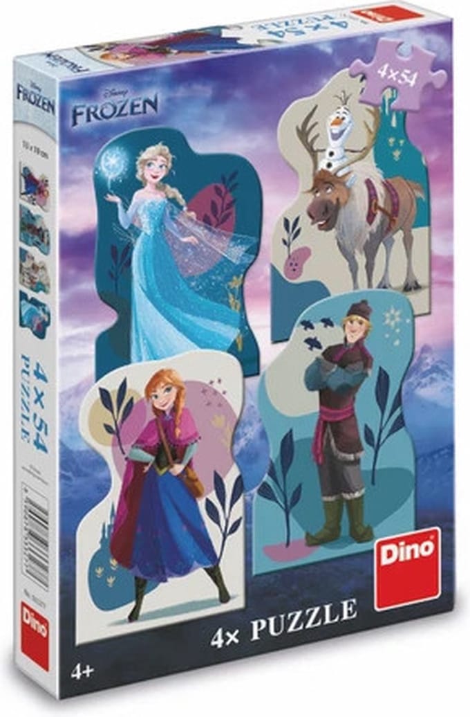 Dino puzzel van Disney Frozen, 4 x 54 stukjes