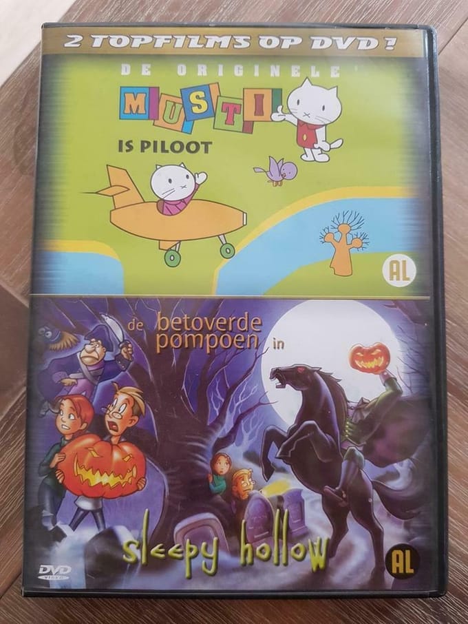 DVD Musti is piloot en De betoverde pompoen in Sleepy hollow.