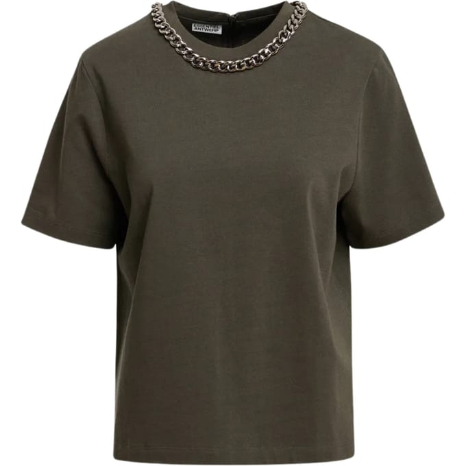 Essentiel Antwerp T-shirt With Chain T-shirts Groen Klaim