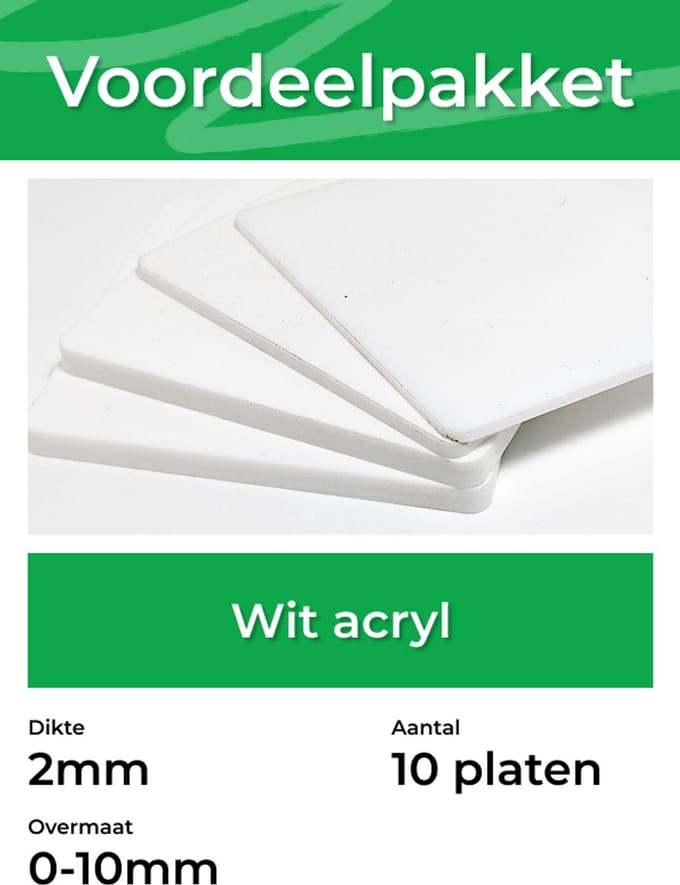 Voordeelpakket - Wit - per 10 platen - Dikte: 2mm
