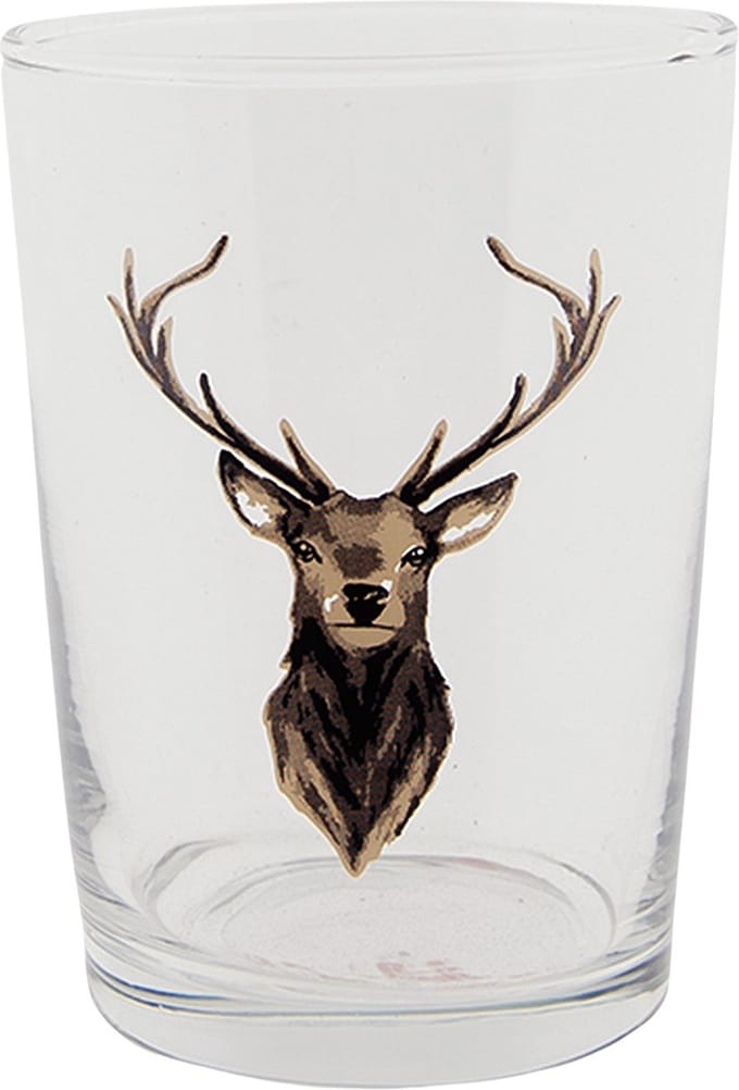 Clayre & Eef Waterglas 400 ml Bruin Glas Rendier