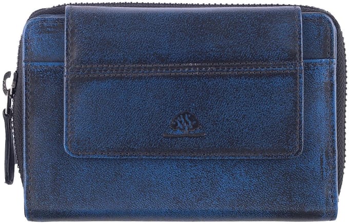 GREENBURRY portemonnee Destressed RV-Wallet RFID Navy Blue donkerblauw