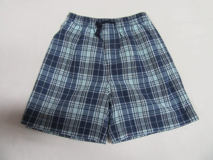 Petit Bateau , jongen ,zwwemshort , geruit , blauw , 6 jaar  114