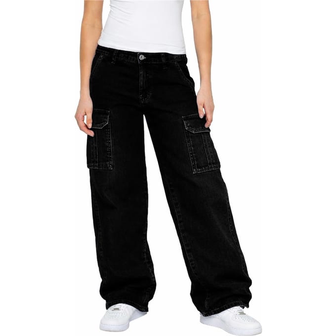Enzo | Dames Cargo Baggy Jeans
