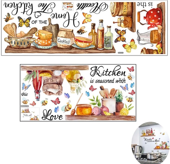 Waterbestendige keukenstickers - PVC - pack 2