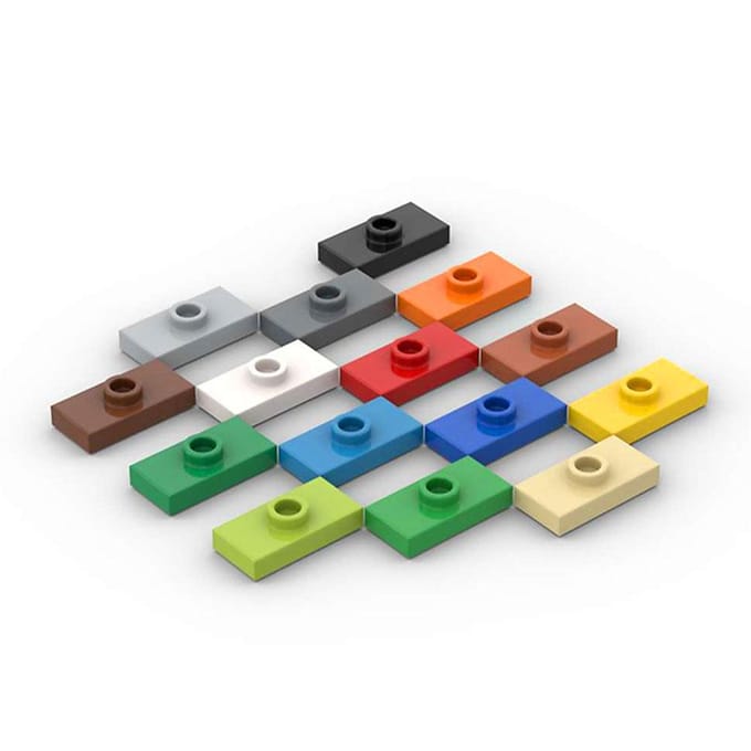 50PCS Briques de Construction Plaque Modifiée 1x2 avec 1 Tenon 3794 15573 Compatible présentant Assemblages Particules Tous s