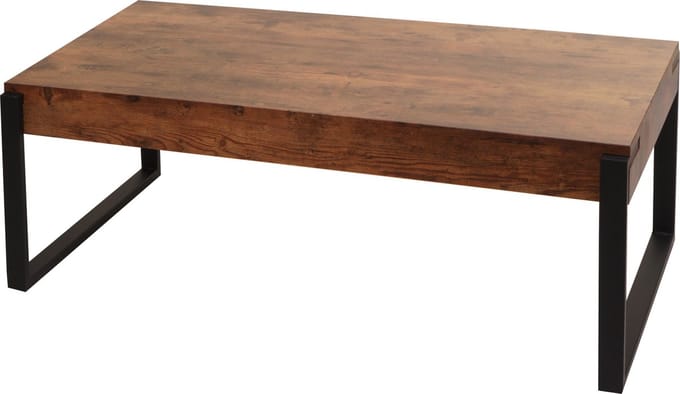 Salontafel MCW-L53, woonkamertafel bijzettafel sofatafel, metaal 43x110x64cm ~ donker wild eiken