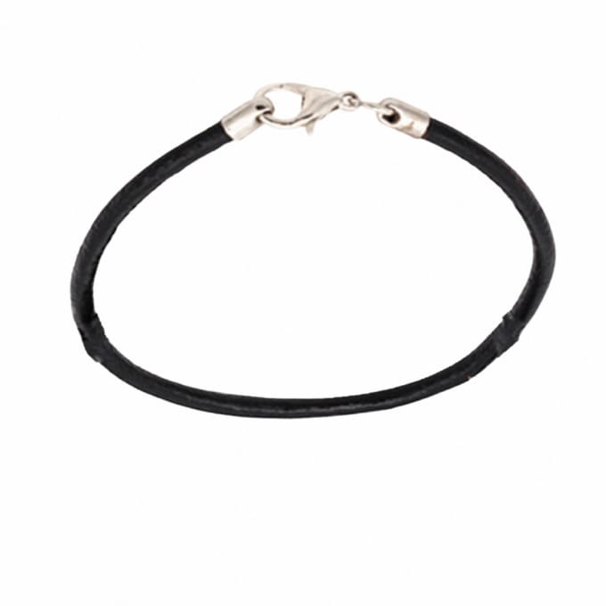 Enkelketting (basis) zwart leatherlook-23 cm- Charme Bijoux