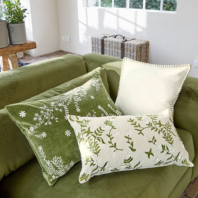 LOBERON Kussenhoes set van 3 Iplique groen