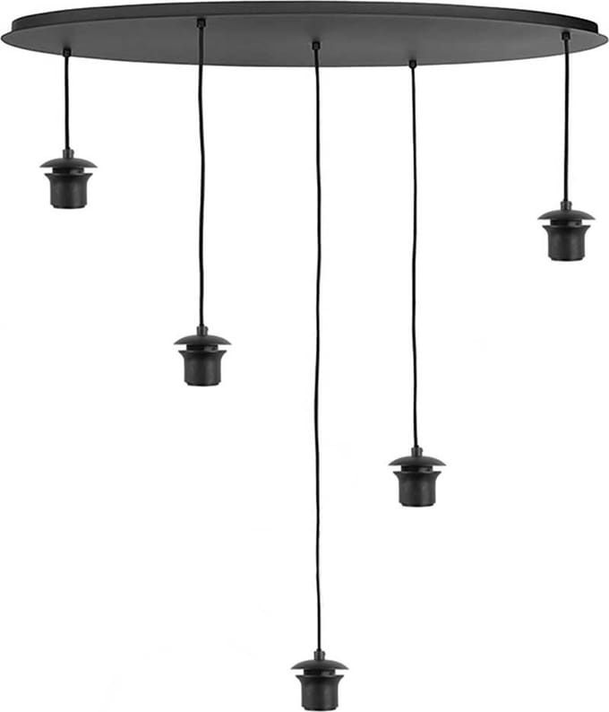 Highlight - Plafondplaat 5 lichts ovaal L 100 x B 35 cm met snoer en fittingen