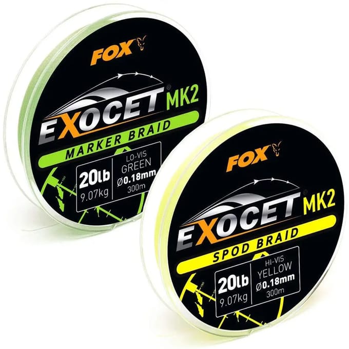 Gevlochten draad Fox Exocet MK2 Spod & Marker Braid 0.18mm/20lb x300m