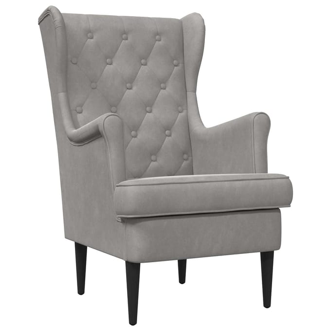 vidaXL - Fauteuil - Lichtgrijs - Fluweel