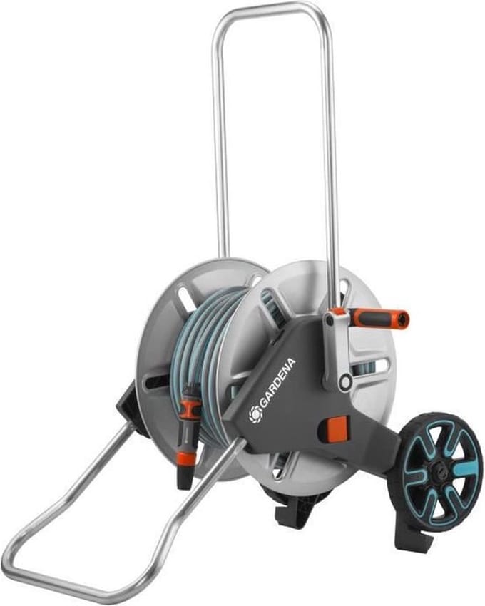 Gardena 25 M Metalen Kar Met Slang Zilver
