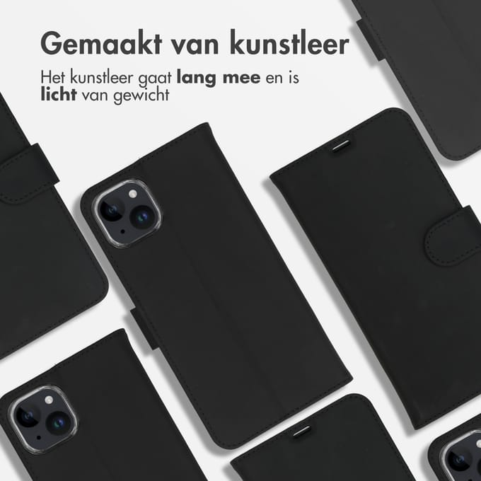 Accezz Hoesje - Geschikt voor Apple iPhone 15 Plus - Wallet Softcase Bookcase - Zwart