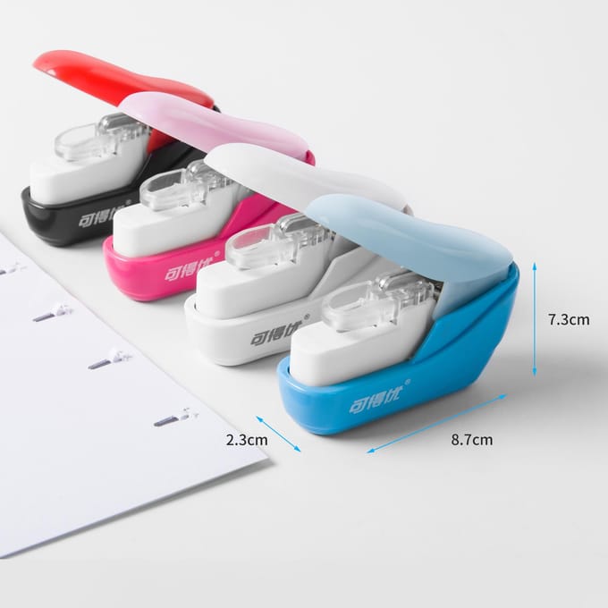 KW-triO Hand-held Mini Safe Nietmachine Geen Nietjes Nietloos 4 Vellen Capaciteit voor Papier Binderij