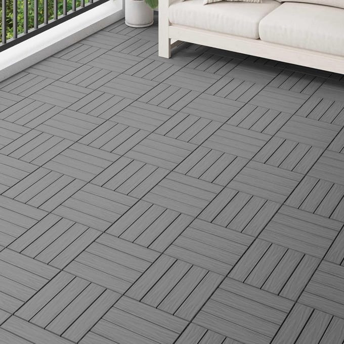 Terrastegels - Balkonvloer - Tuin Aankleden - 3D Design - 30 x 30 cm - Grijs
