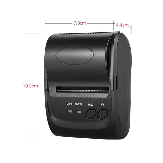POS-5802DD Mini draagbare draadloze USB thermische printer kassabon POS-afdrukken voor iOS Android US Plug black