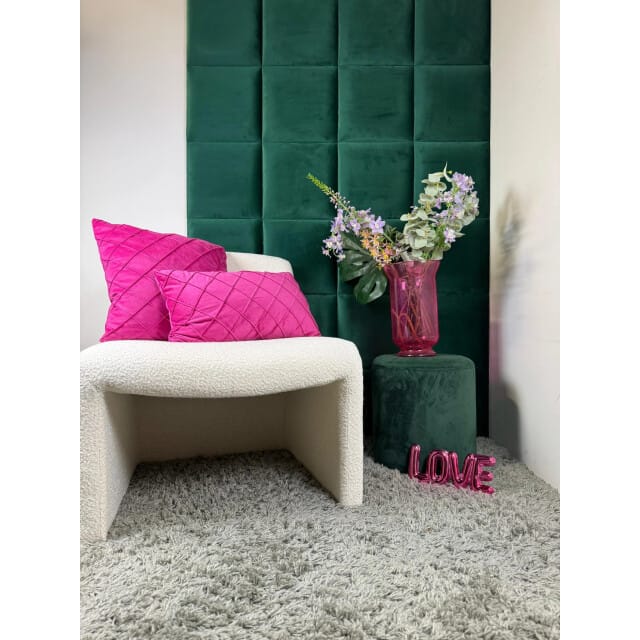 NOVÉE Sierkussen velvet cross roze | 45 x 45 cm | velvet/polyester