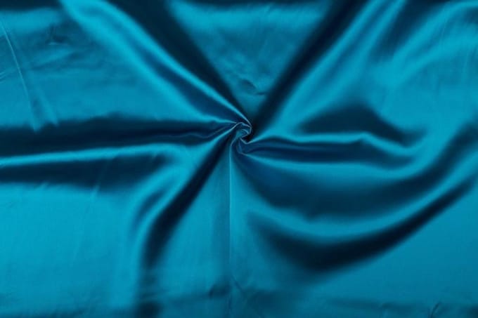 Satijn stof - Waterblauw - 50 meter