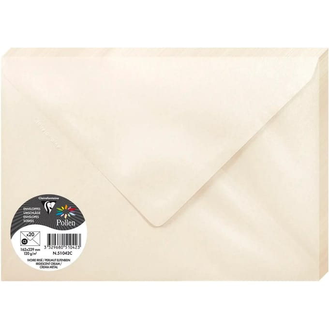 Stuifmeel van Clairefontaine enveloppe C5, parelmoer.