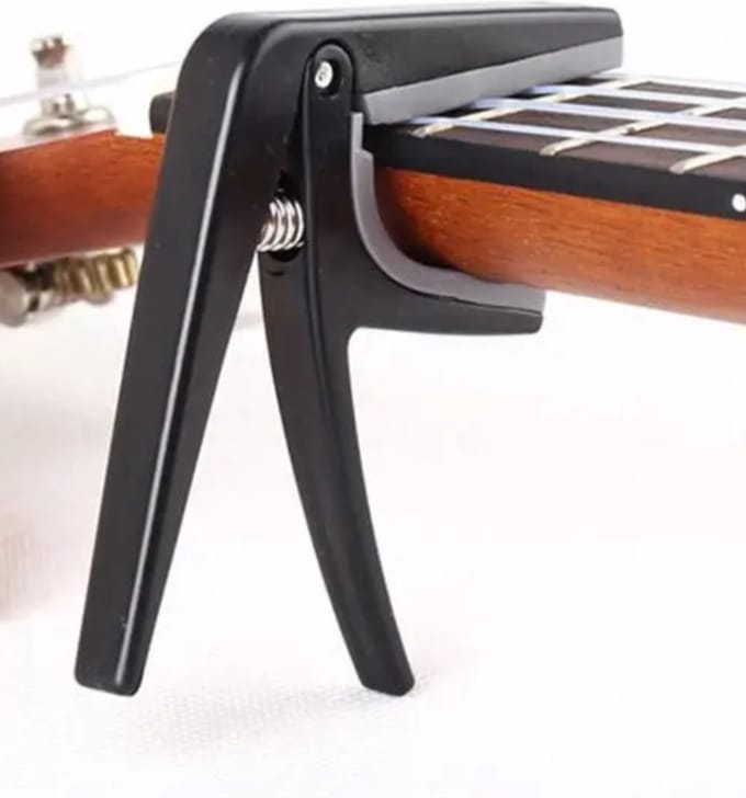 Ukulele capo voor 6 snaren tuning clamp stemmen slozz Zwart / HaverCo