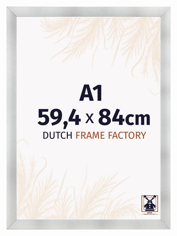 Fotolijst A1 59,4x84 cm - MDF - Aluminium Geborsteld - Praag