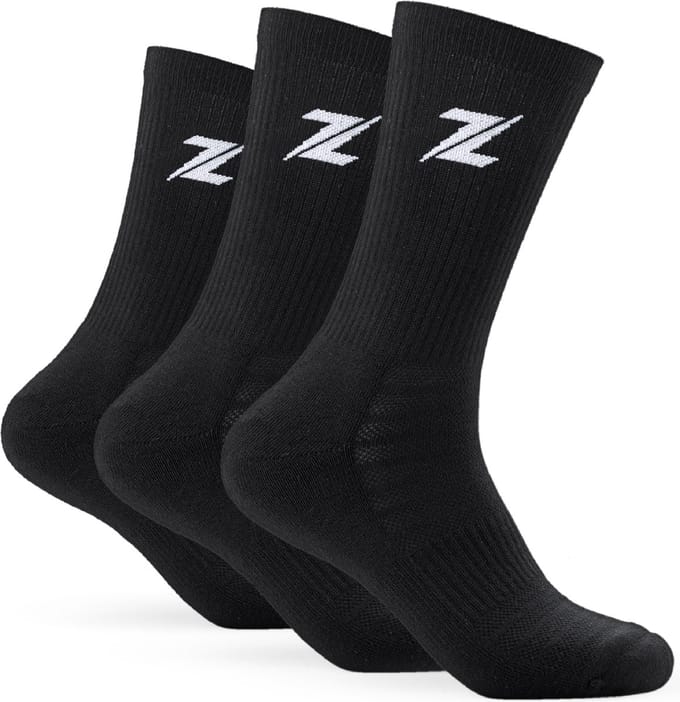 ZEUZ Sokken 3-Pack - Sportsokken Heren & Dames - Zwart - Medium