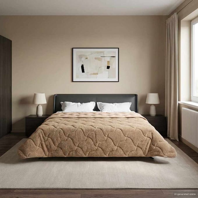 vidaXL - Volledig - Jaar - Dekbed - 200 - x - 200 - cm - Nee - Taupe - Ademend