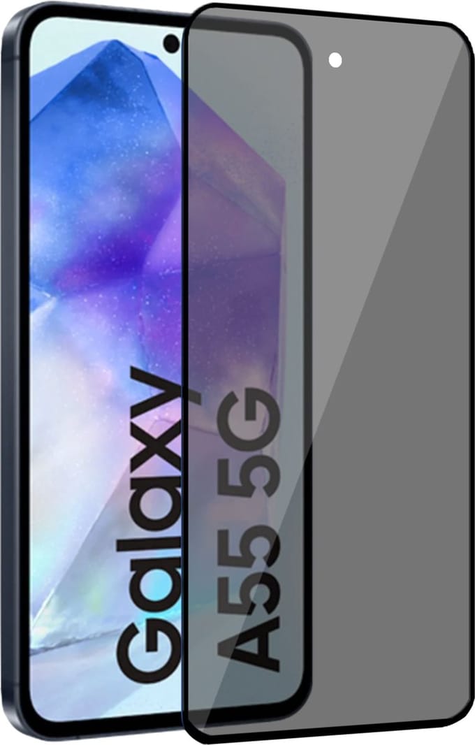 Geschikt voor Samsung Galaxy A55 / A35 - Privacy Screenprotector - Beschermglas - Privé GuardCover