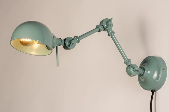 Lumidora Wandlamp 74471 - Voor binnen - DIEGO - E14 - Groen - Metaal