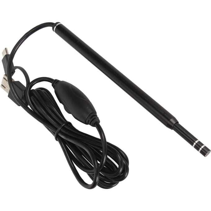 3-in-1 USB Endoscoop met 6 Verstelbare LED-lampjes Flexibele HD Endoscoop voor Mobiele Telefoons Tablets black
