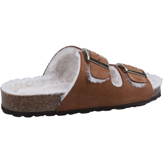 Hush Puppies Jessie Leren Vrouwen Slippers Tan