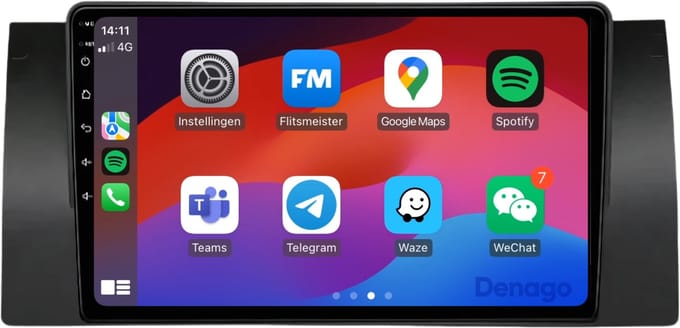 CarPlay autoradio geschikt voor BMW X5 E53 | 2000 t/m 2006 | Android 13 | Draadloos Apple CarPlay & Android Auto | 2GB + 32GB | QuadCore processor | Denago DNG-A44 | 2025 model | 2000 2001 2002 2003 2004 2005 2006 | Bluetooth & Wifi
