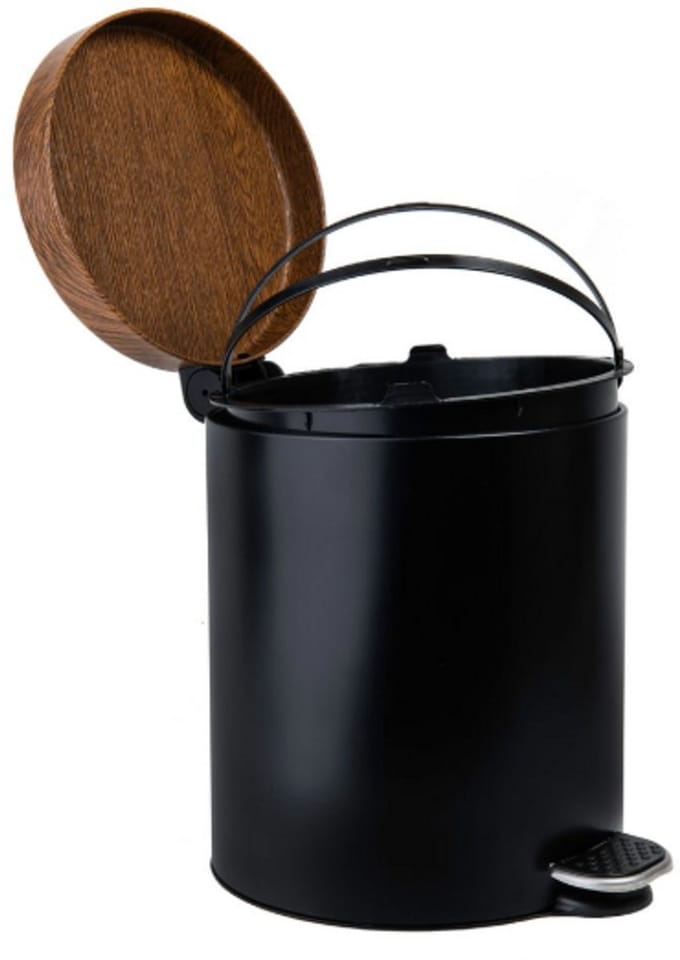 pedaalemmer - afvalbak - 3 liter - met voetpedaal - zwart
