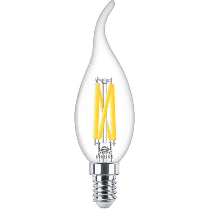 Philips MASTER LED E14 Gebogen-tip Kaars Filament Helder 3.4W 470lm - 922-927 Dim To Warm | Beste Kleurweergave - Dimbaar - Vervangt 40W