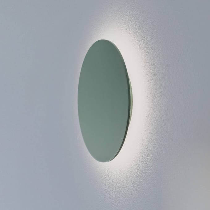Argon LED wandlamp Orios Plus, groen, Ø 30 cm, staal