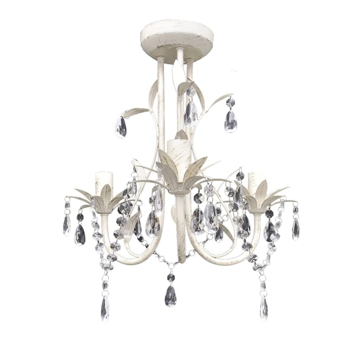 vidaXL - Kroonluchters - kristal - 4 - st - elegant - wit